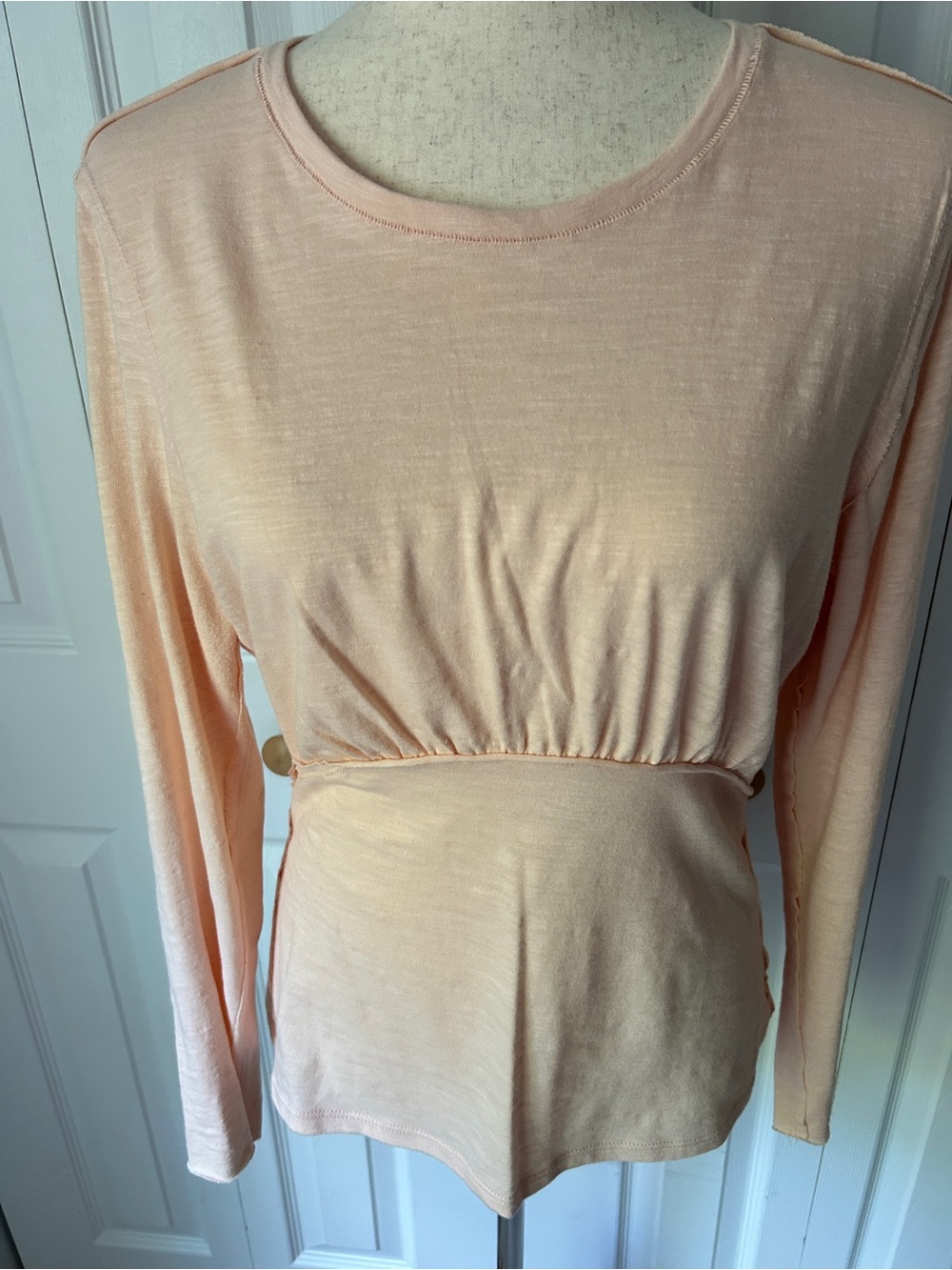 DownEast Soft Peach Long Sleeve Top
